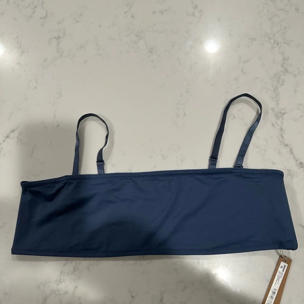 Skims Signature Swim Micro Bandeau Bikini Top - Medium Denim Wash Size 3X